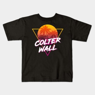 Colter Wall - Proud Name Retro 80s Sunset Aesthetic Design Kids T-Shirt